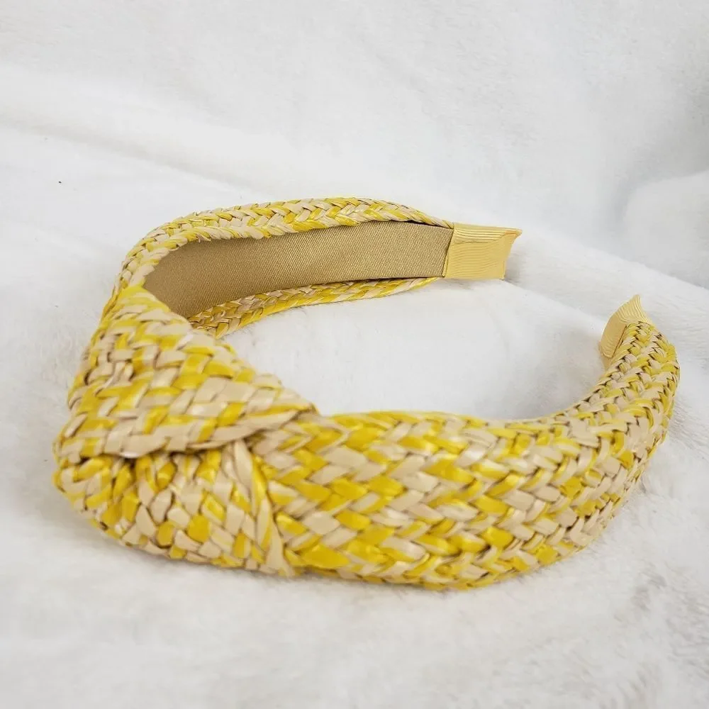 Woven Raffia Top Knot Headband